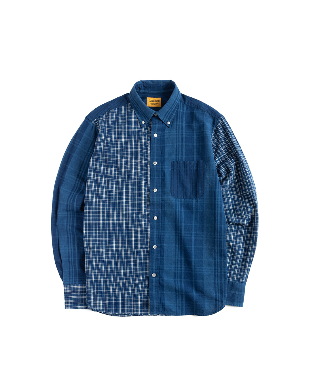 44611-X3 CONTRASTING PARTS BUTTON DOWN SHIRT (multi)
