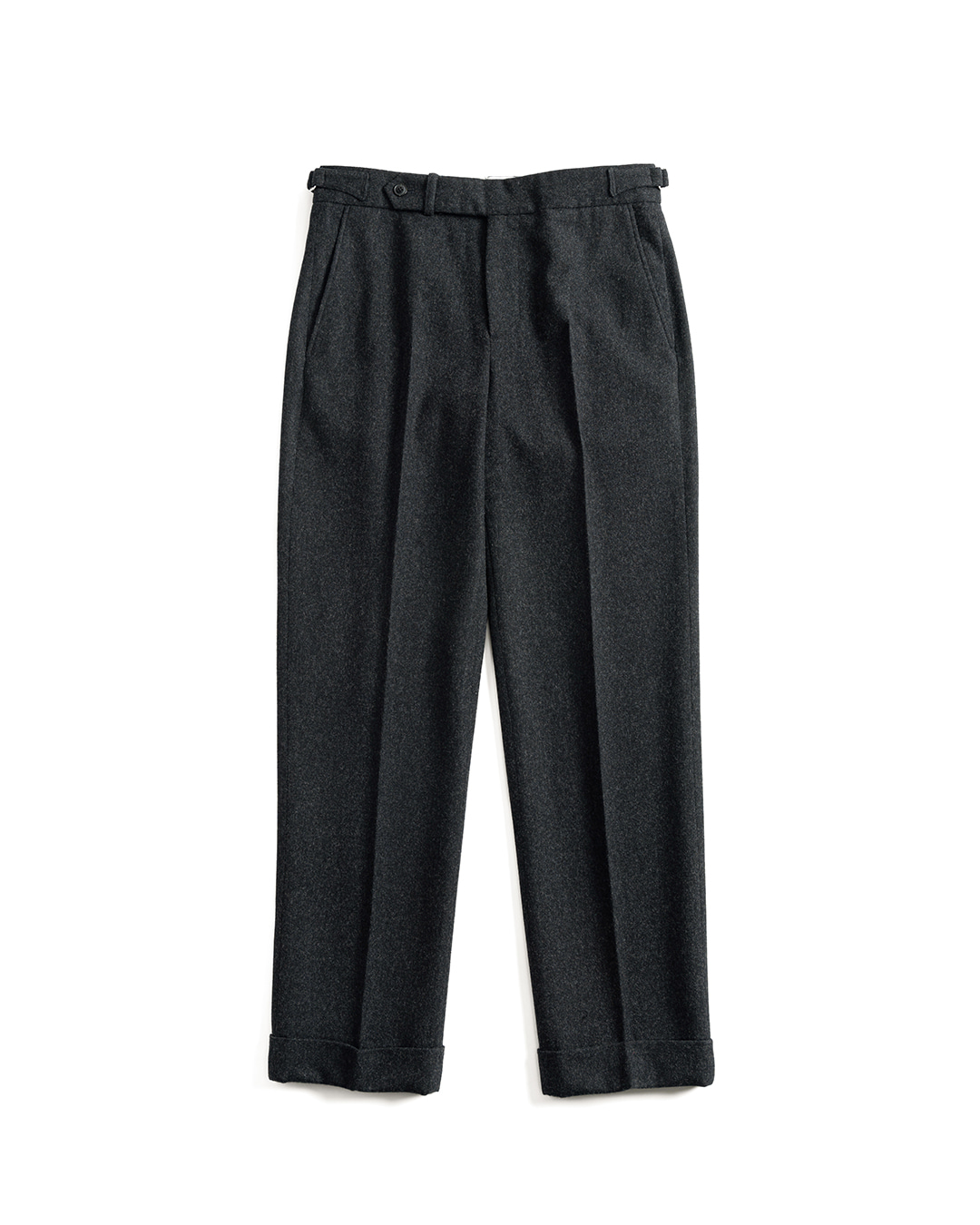 10 WOOL FLANNEL TROUSERS (charcoal)